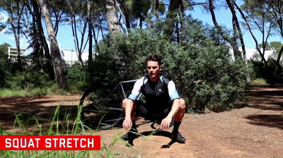 Basic stretches for cycling - Squat stretch