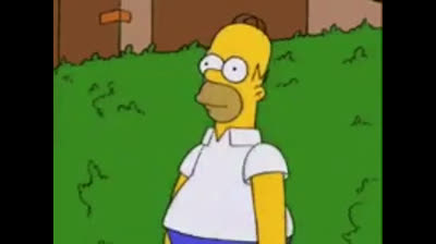 Homer Simpson saliendo y entrando de los arbustos | Meme