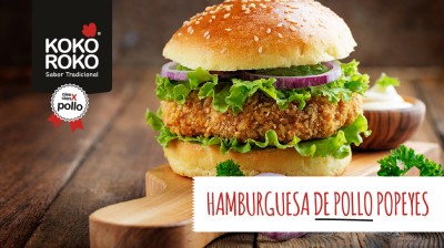 Receta de hamburguesa del pollo Popeye